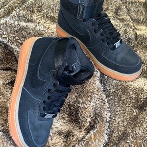 Nike Black and Tan High-Top Sneakers